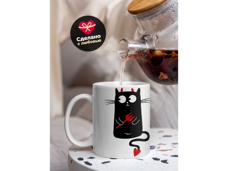 Кружка Котик чертик