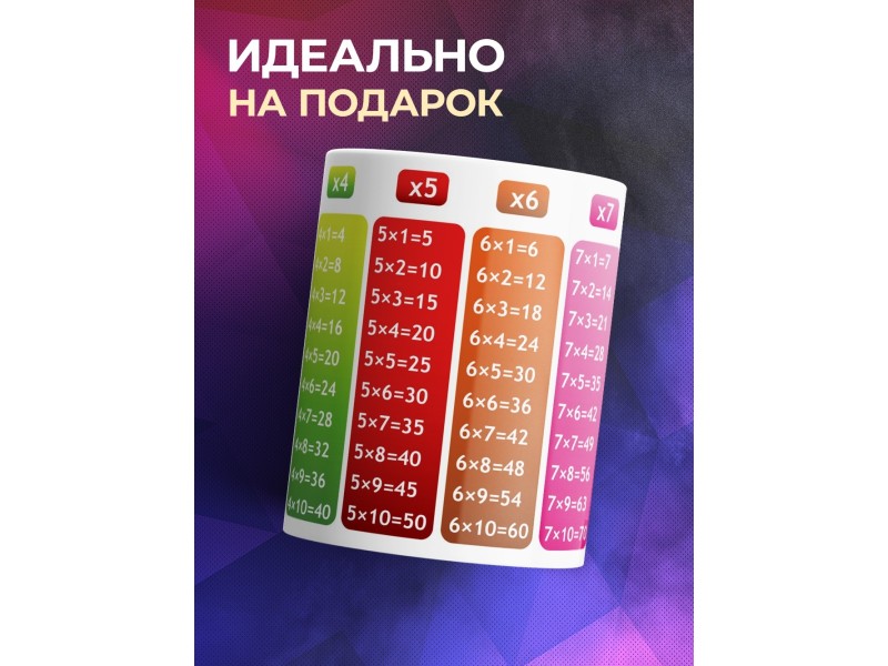 Кружка Таблица умножения. Столбики