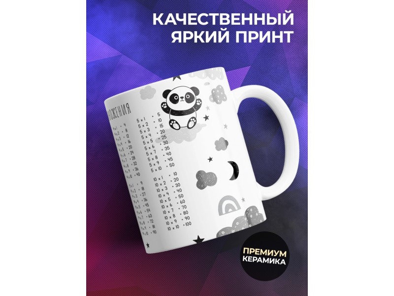 Кружка Таблица умножения. Панды