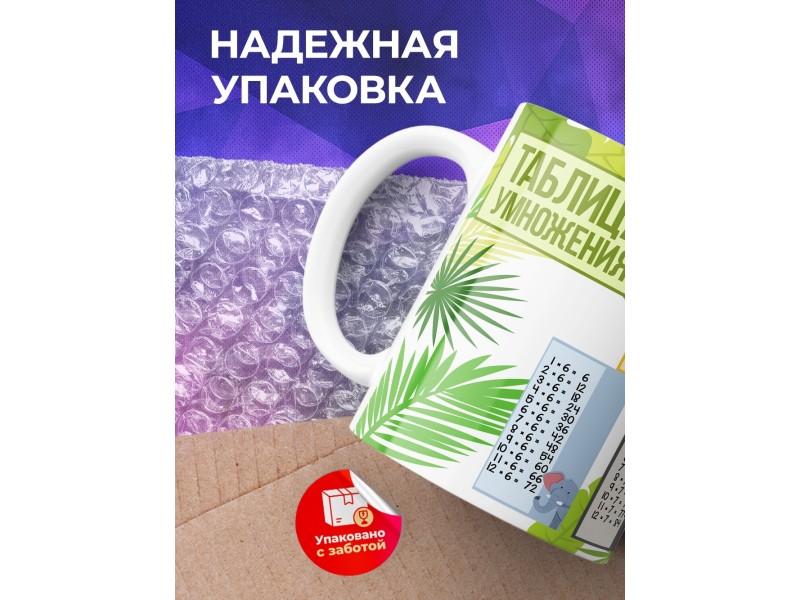 Кружка Таблица умножения. Джунгли