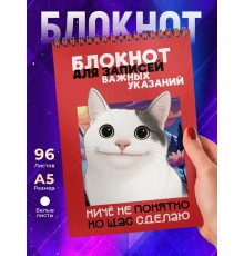 Блокнот Прикольный. Ничего не понятно. Кот