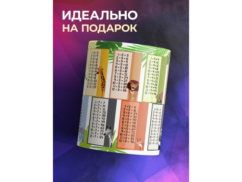 Кружка Таблица умножения. Джунгли