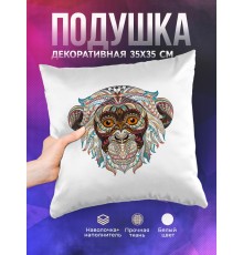 Декоративная подушка Обезьяна коричневая арт