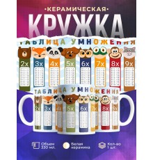 Кружка Таблица умножения. Зверята