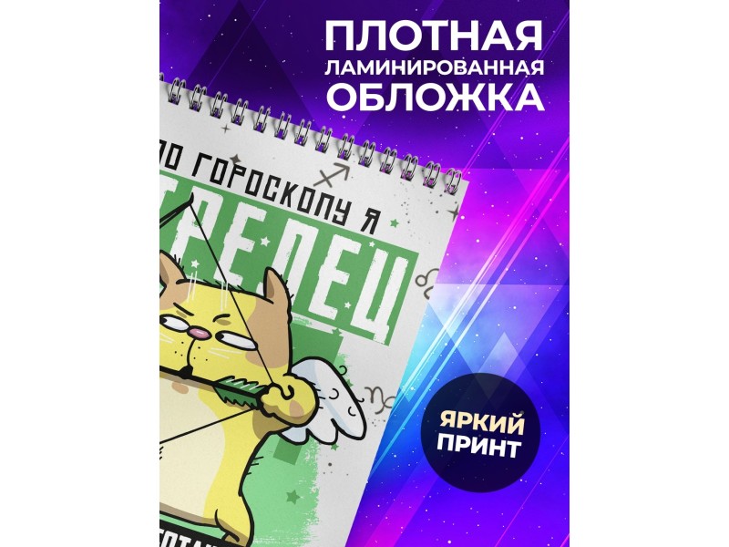 Блокнот Стрелец. Знак Зодиака. Прикольный