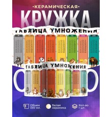 Кружка Таблица умножения. Звери