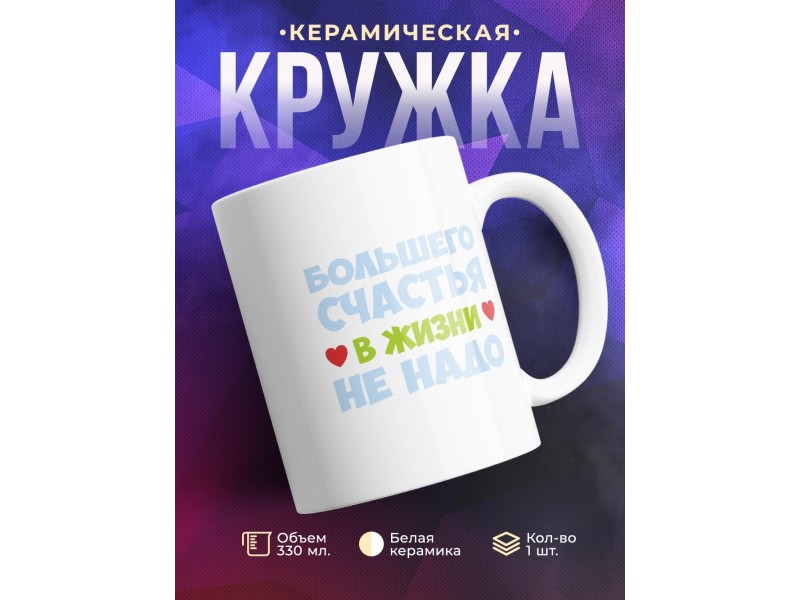 Кружка Счастлива, потому что жена и мама