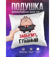 Декоративная подушка Забыли, кто тут главный