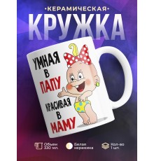 Кружка Умная в папу, красивая в маму
