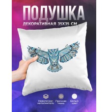 Декоративная подушка Летящая сова арт