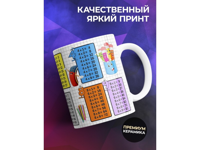 Кружка Таблица умножения. Учись с удовольствием