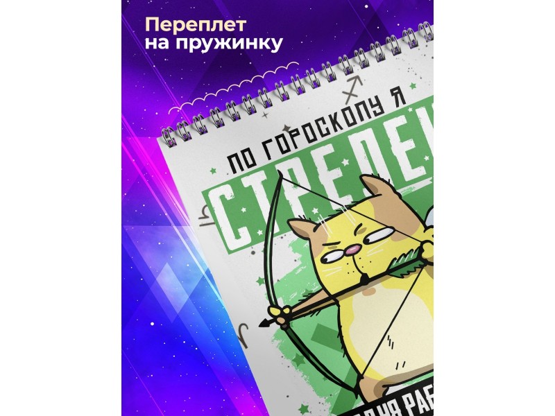 Блокнот Стрелец. Знак Зодиака. Прикольный