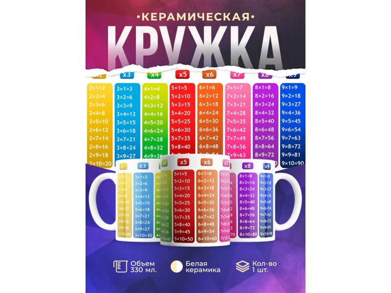 Кружка Таблица умножения. Столбики