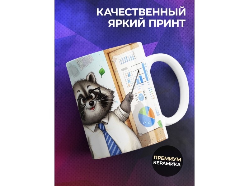 Кружка Аналитику / Прикольная / Енот