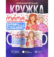 Кружка Мама главное слово. День матери