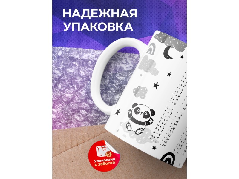 Кружка Таблица умножения. Панды