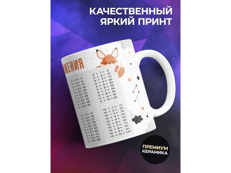 Кружка Таблица умножения. Лисы