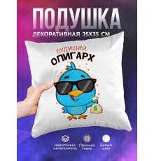 Декоративная подушка Будущий олигарх. Птичка