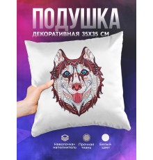 Декоративная подушка Волк/Хаски арт