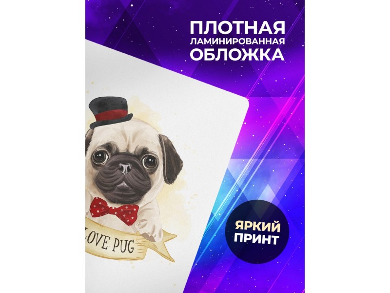 Блокнот Милый мопс мальчик