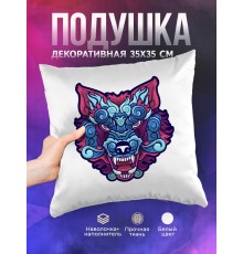 Декоративная подушка Волк арт
