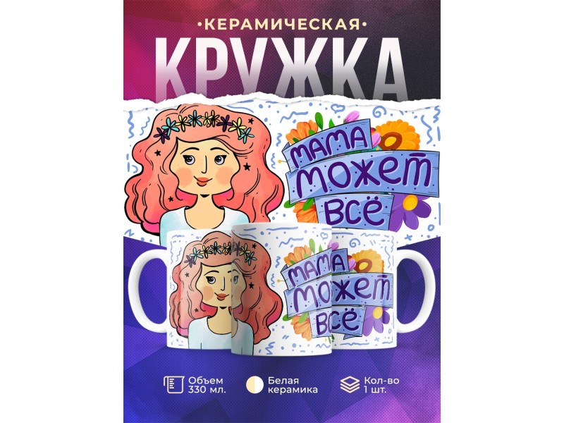 Кружка Мама может все. День матери