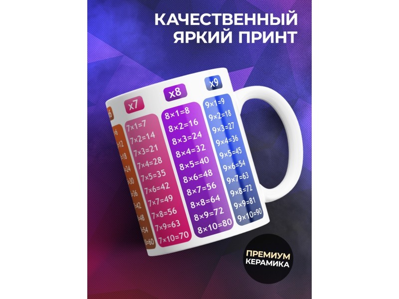 Кружка Таблица умножения. Столбики